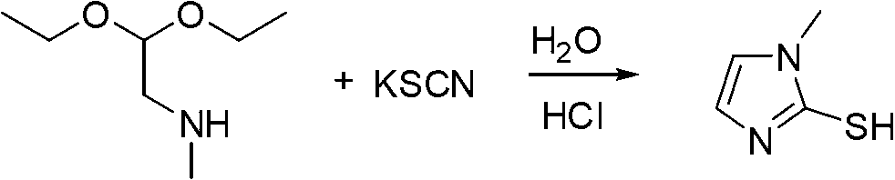 Industrialization production method of 2-mercapto-1-methylimidazole