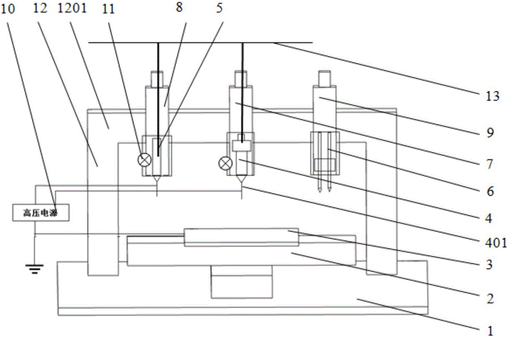 Multi-material composite 3D printer and working method and application of multi-material composite 3D printer