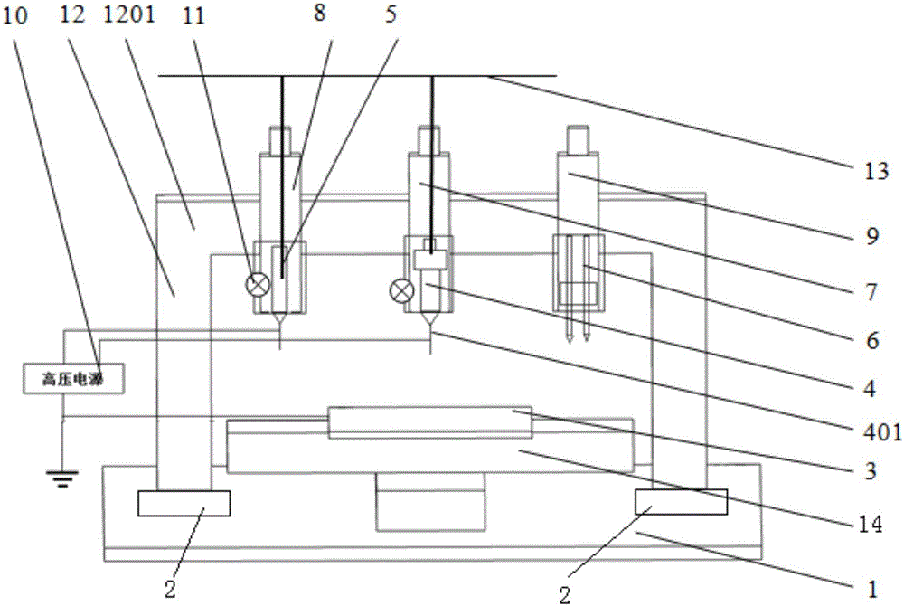 Multi-material composite 3D printer and working method and application of multi-material composite 3D printer