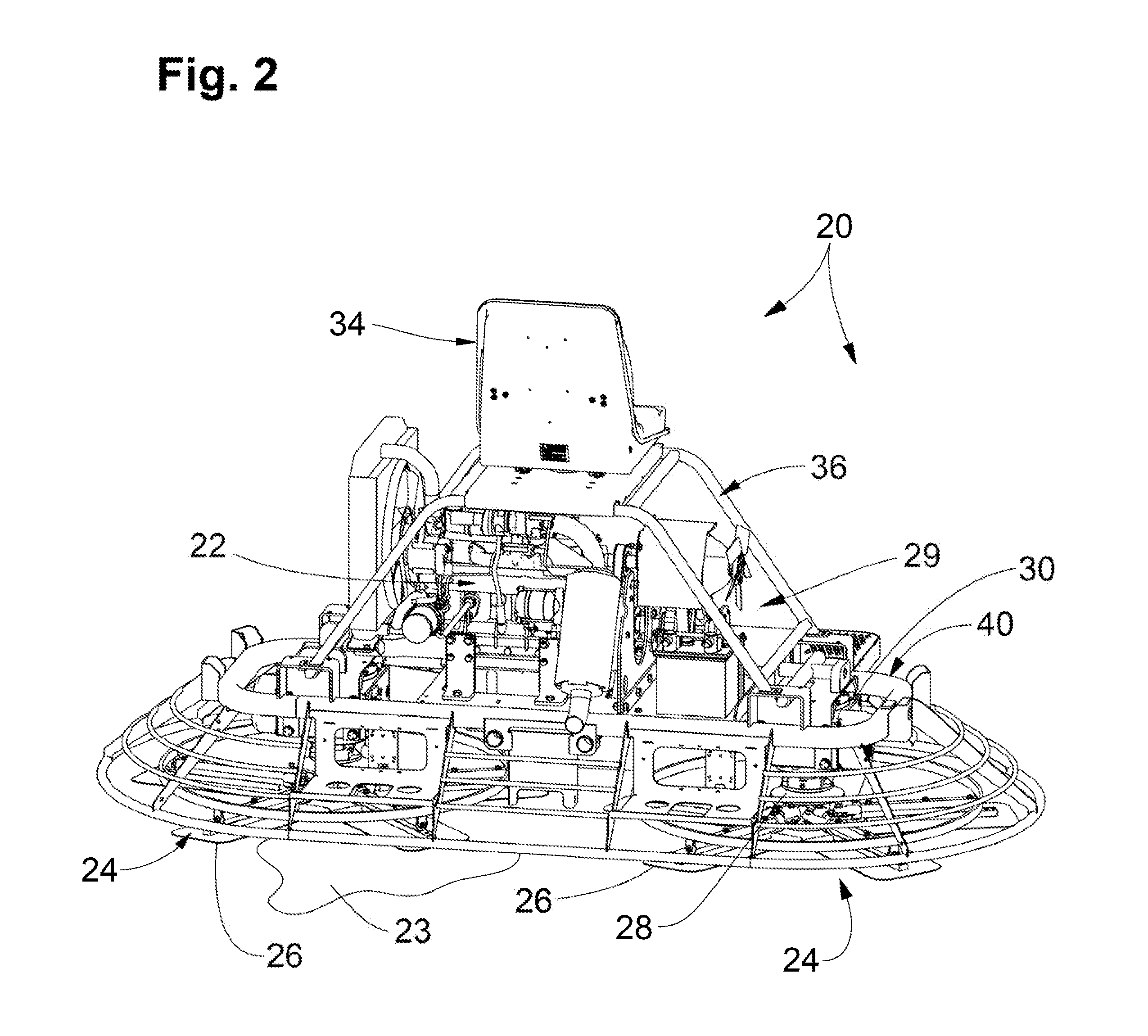 Riding trowel with CVT clutch module