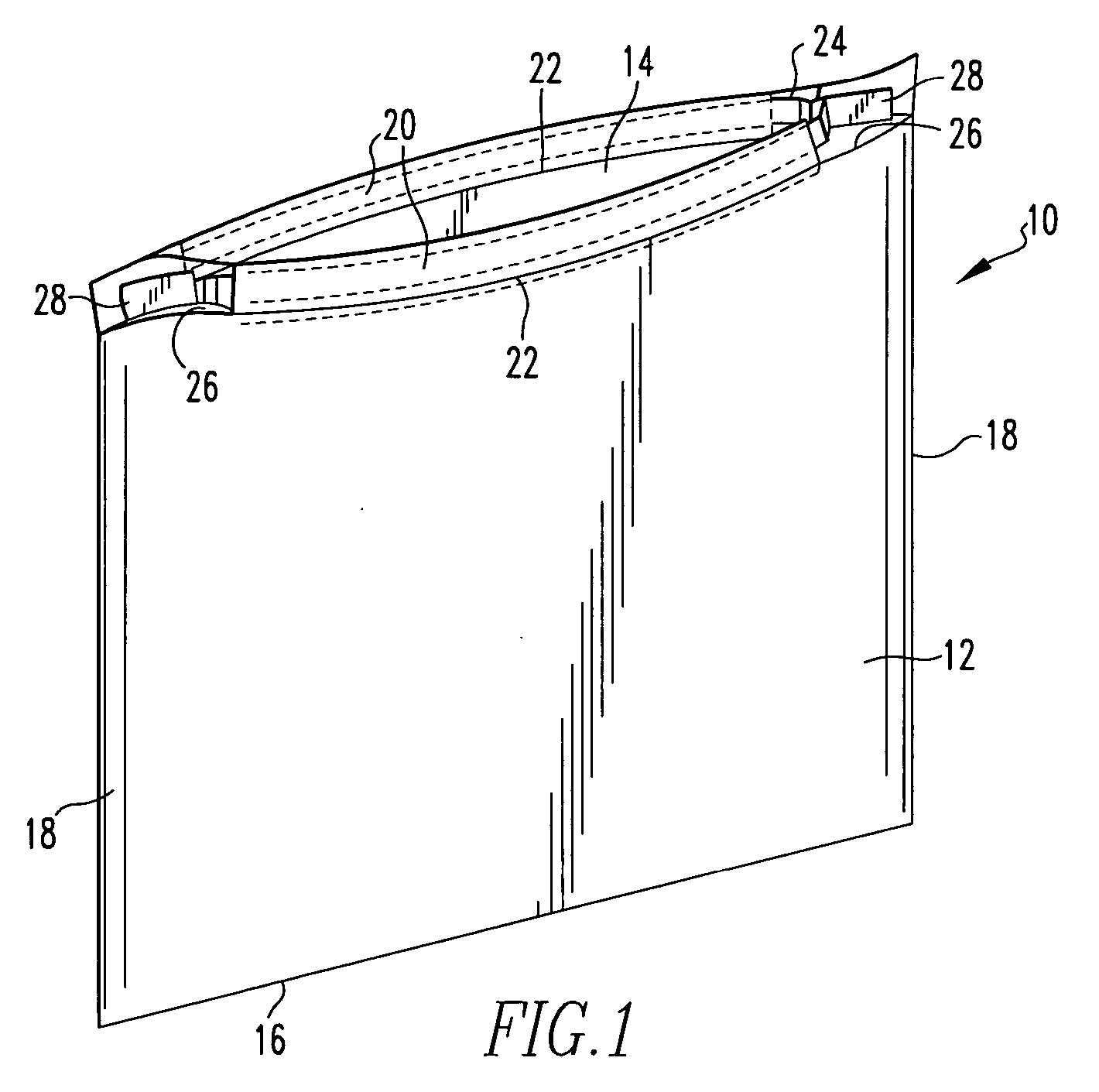 Elastic drawstring having improved modulus and improved tensile yield for use on a plastic liner bag