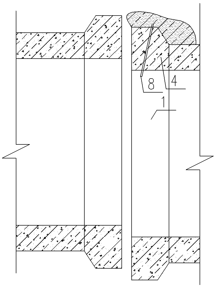 Tunnel external convex expanded head structure of mining method in stratum fracture region and construction method thereof