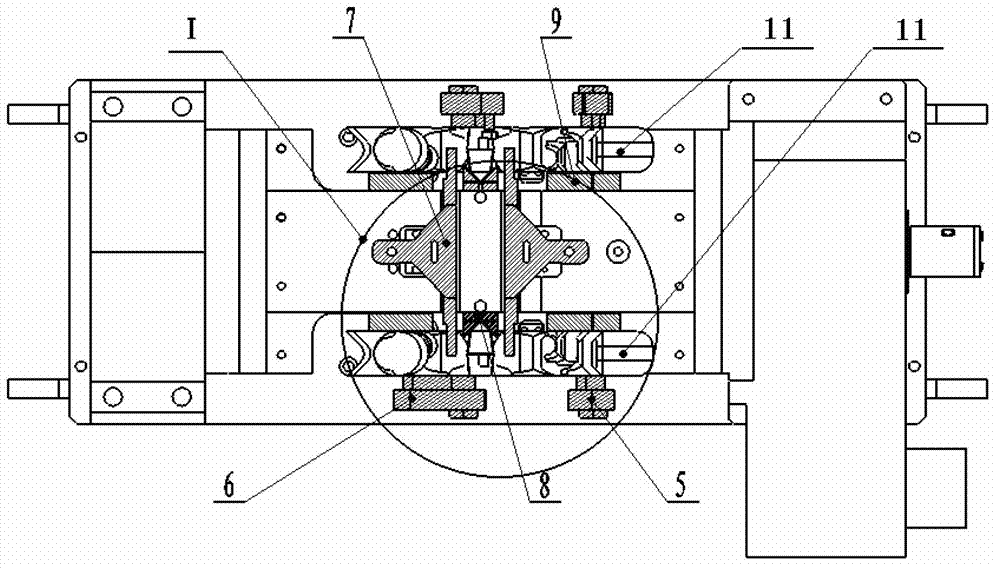 Positioning clamping device for mining vertical-ring connector chain rings