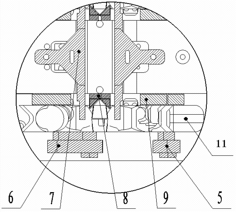 Positioning clamping device for mining vertical-ring connector chain rings