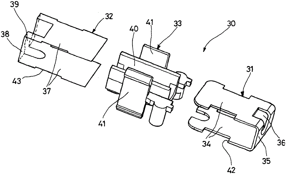 Mechanical and electric connection device for a coaxial cable conveying a high frequency signal