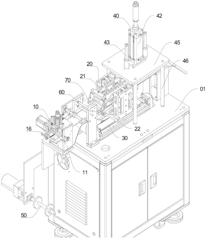 Double-layer film material aligning and lamination assembly line