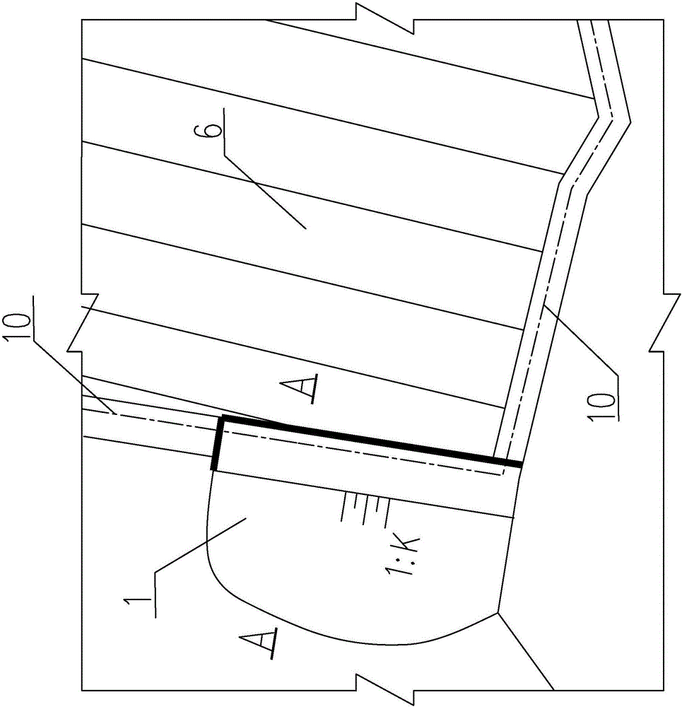 Concrete panel structure applied to high-toe wall and construction method