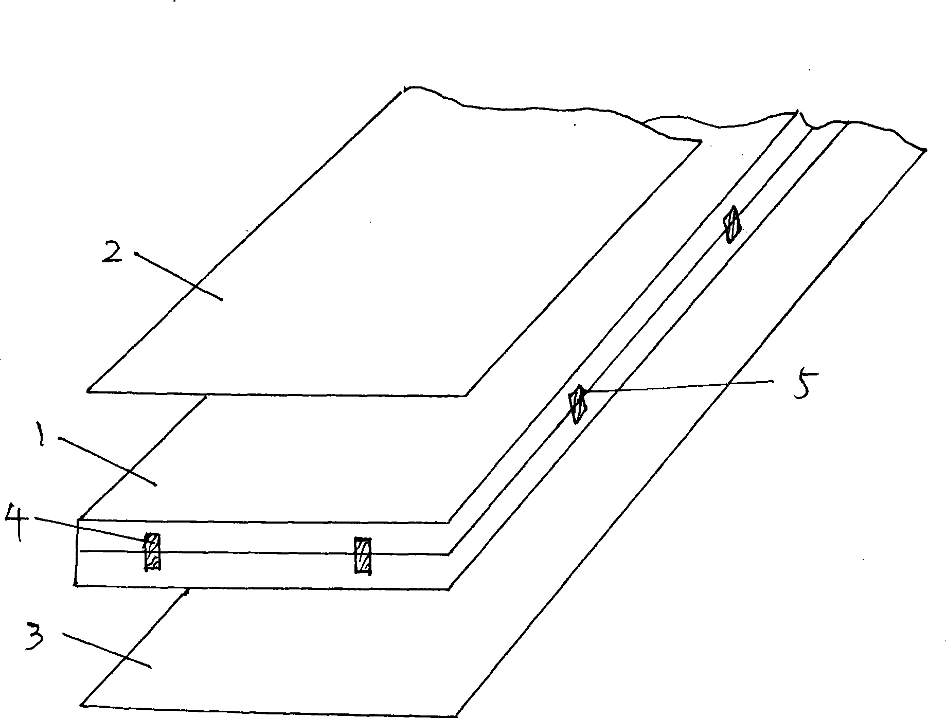 Laminating wooden floor with prestress structure