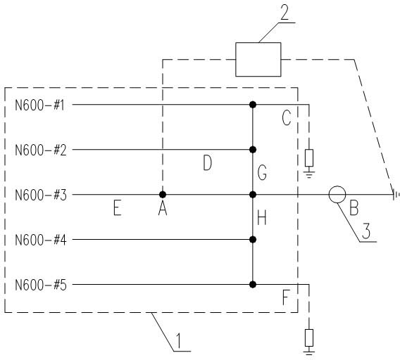 Detection device and method for one-point grounding of voltage transformation secondary circuit N600