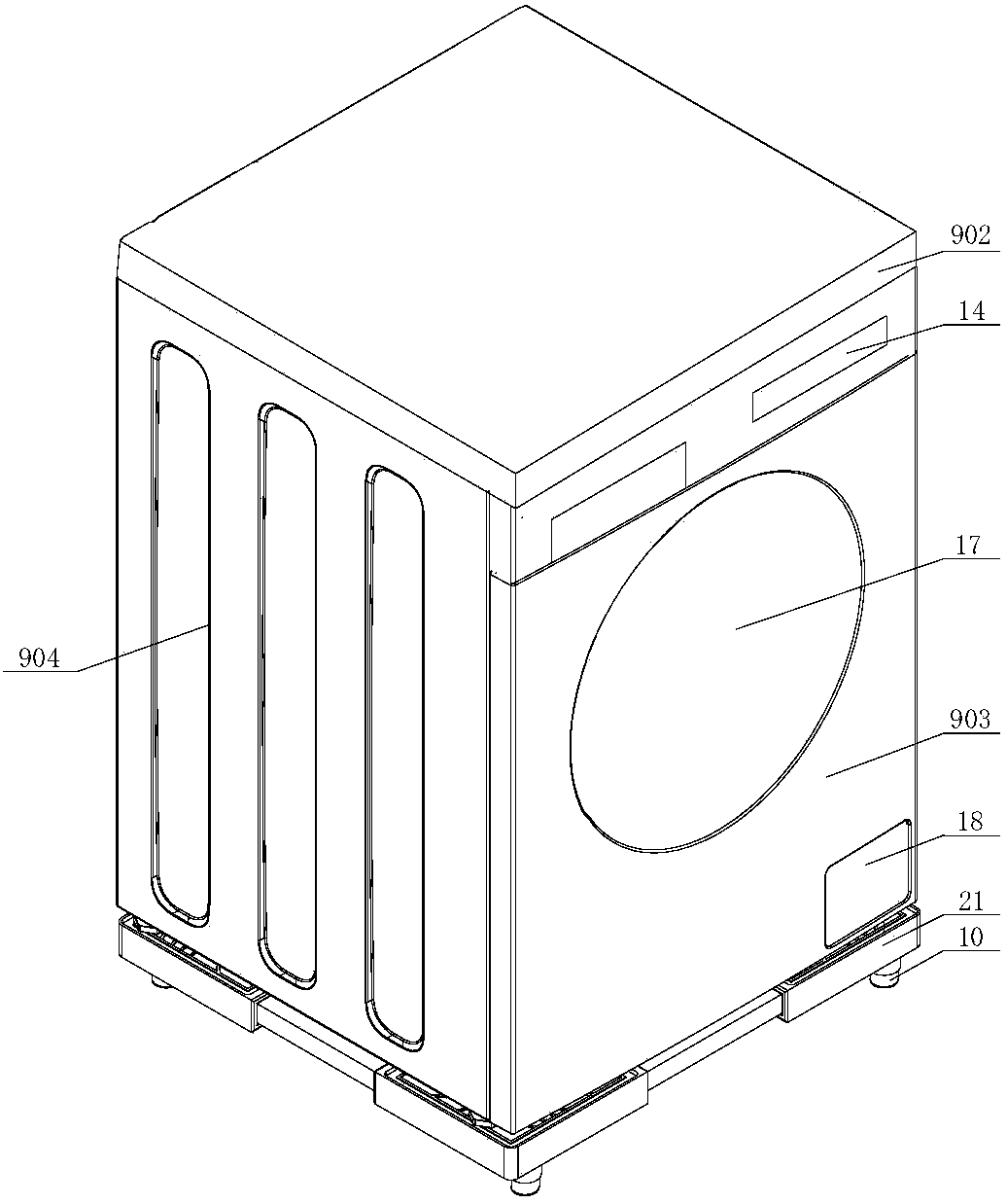 Hydraulic leveling base and washing machine