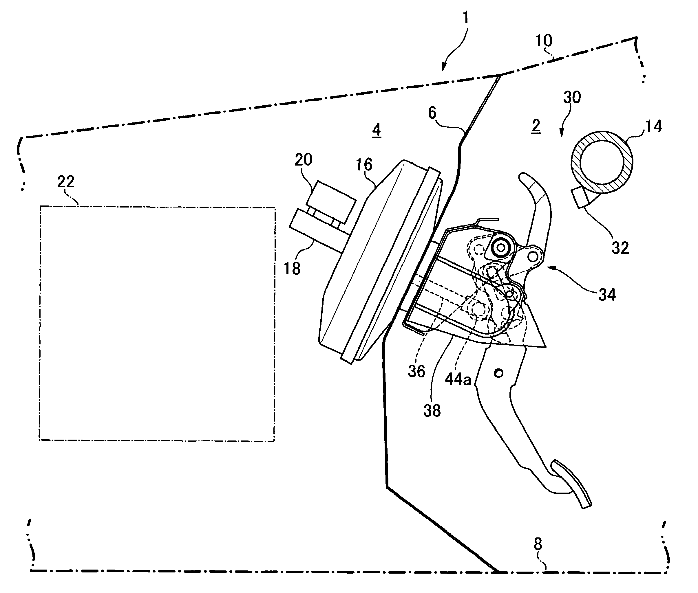 Support structure for pedal of vehicle