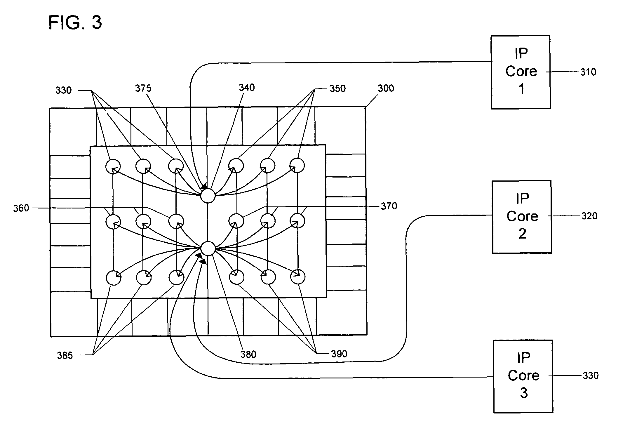 IP cores in reconfigurable three dimensional integrated circuits