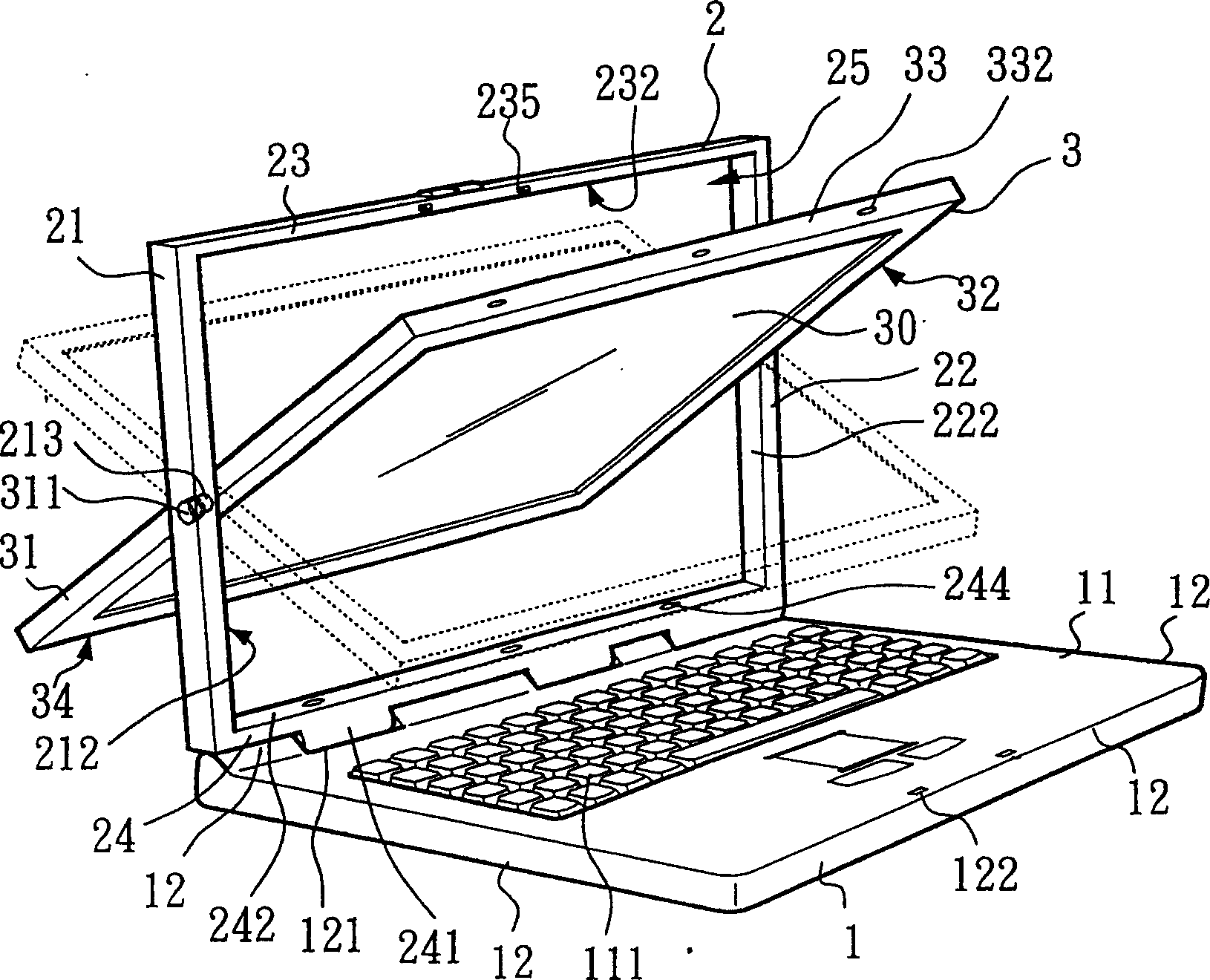 Package assembly for rotary type display unit