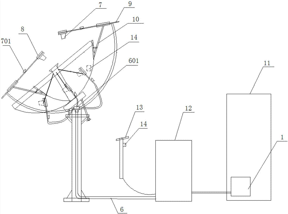 A method and device for automatically clearing snow from a satellite antenna