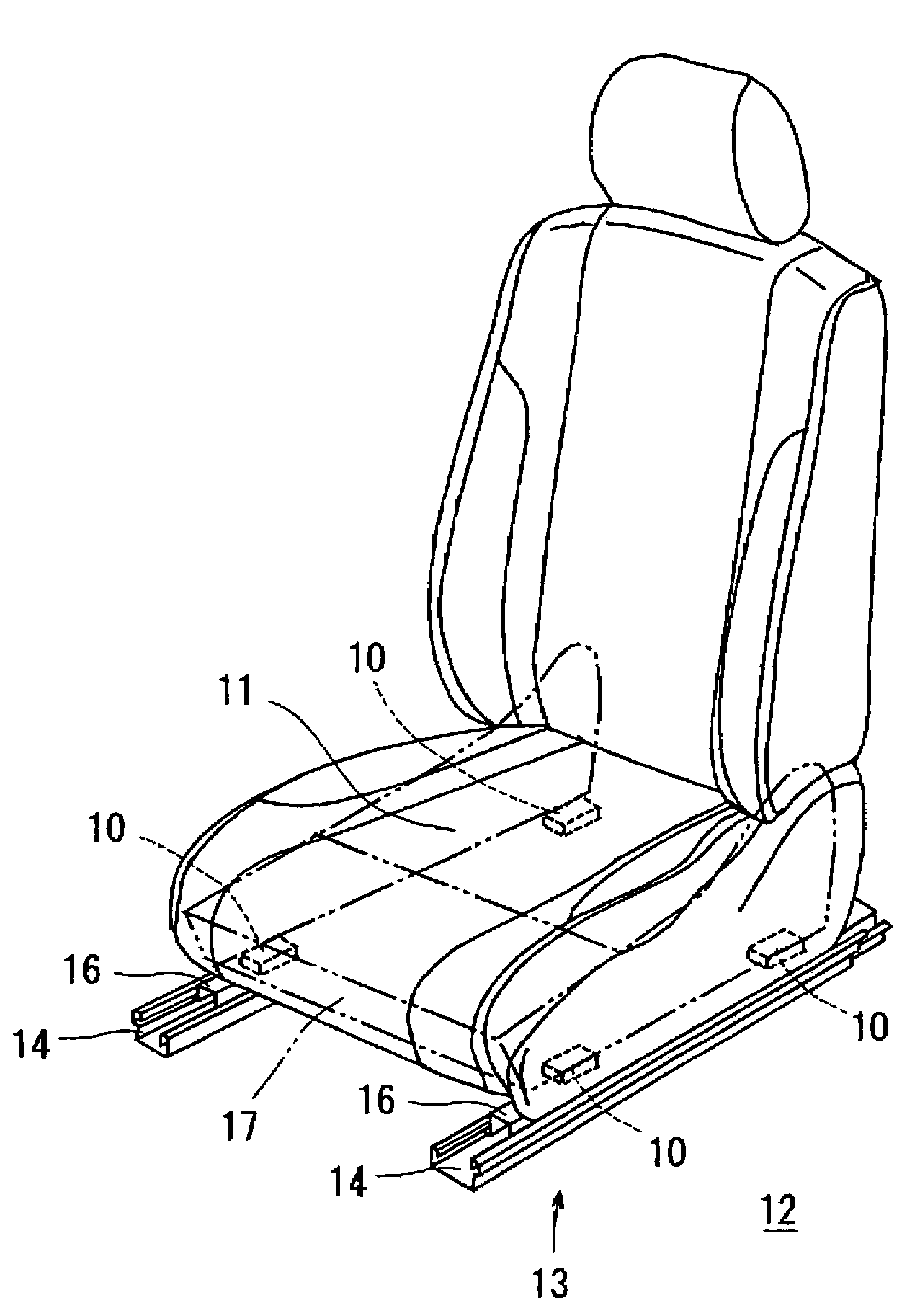 Occupant load sensor for vehicle