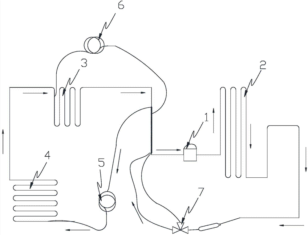 Double-channel flow regulating cold insulation energy saving system