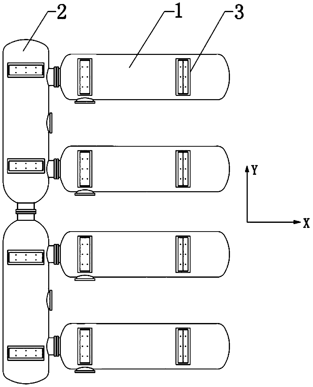 A method for installing a decompression chamber and a transition chamber of a saturation diving ship