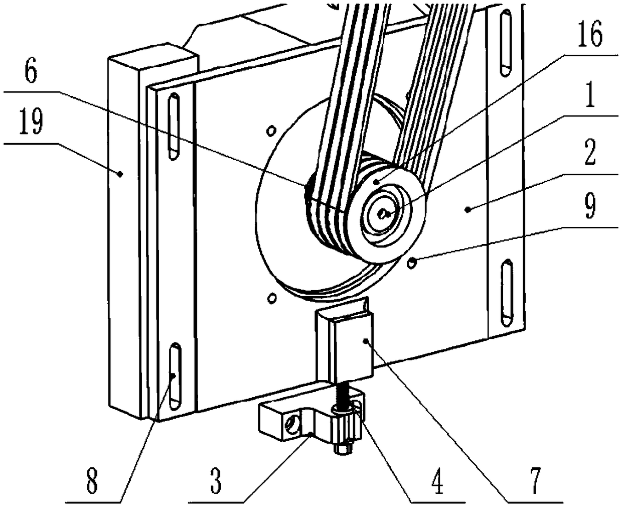 Motor and mounting and adjusting device for pedestal thereof