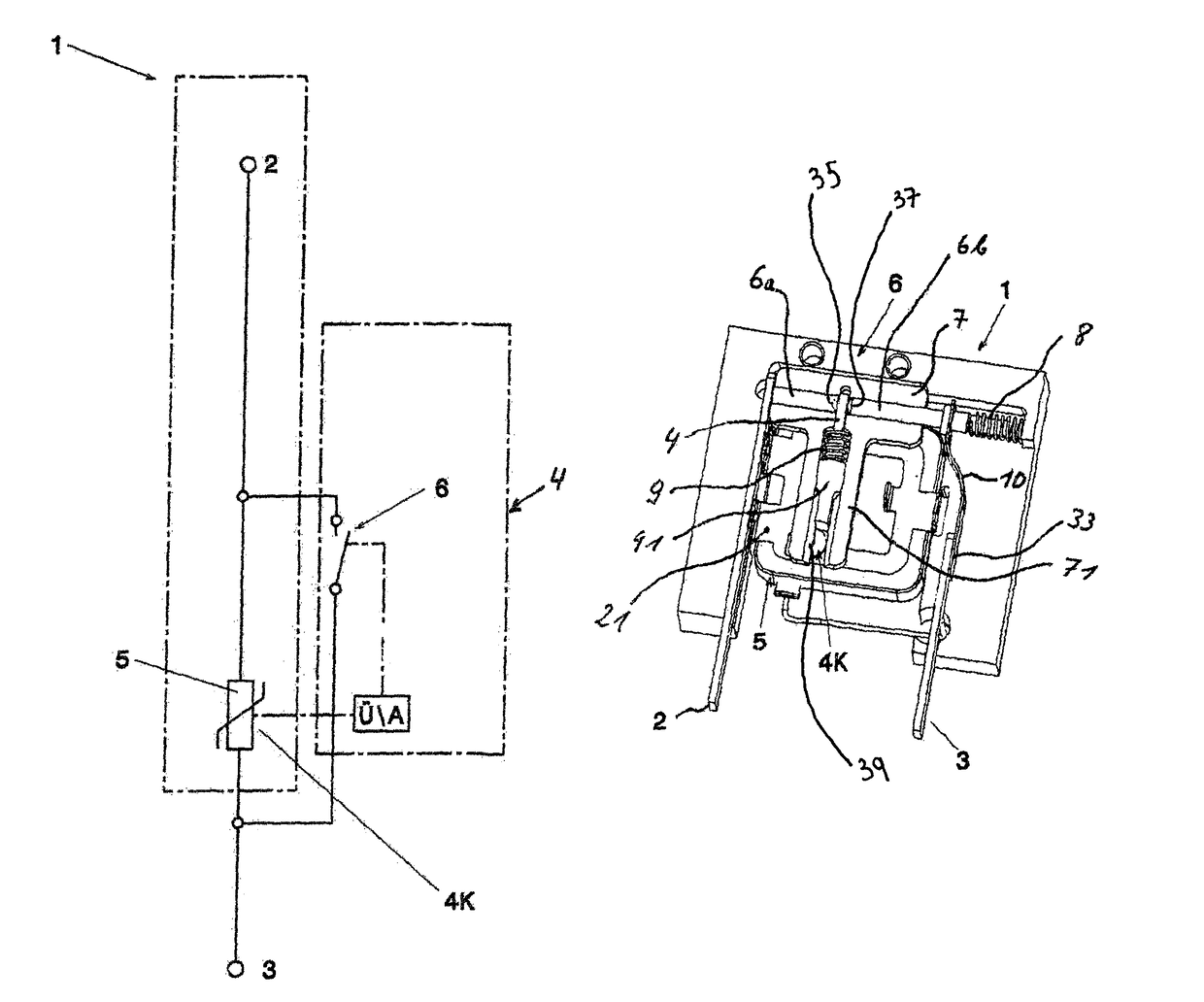 Surge protection device, comprising at least one surge arrester and one short-circuit switching device which is connected in parallel with the surge arrester, can be thermally tripped and is spring-pretensioned