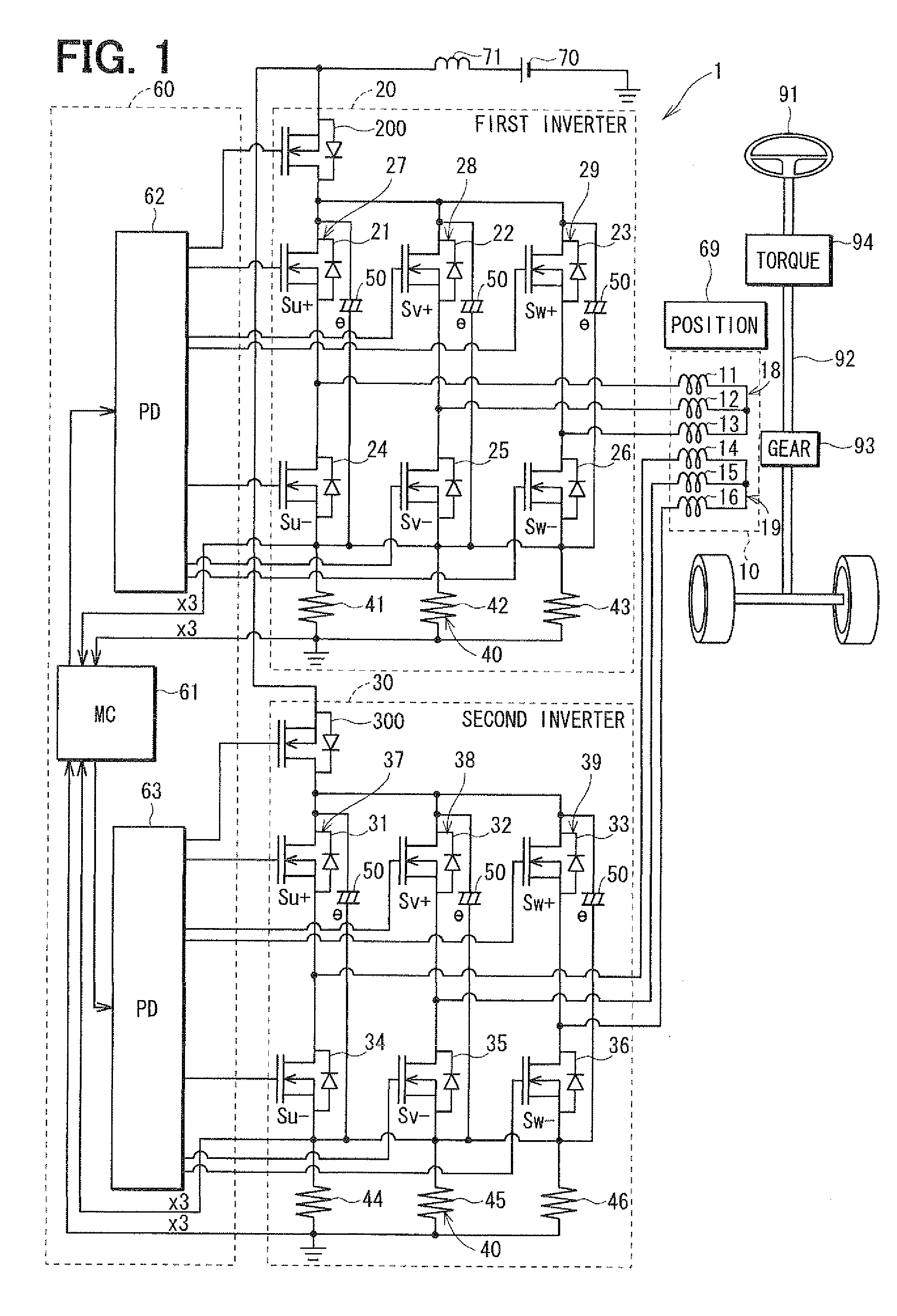 Multi-phase rotary machine control apparatus and electric power steering system using the same