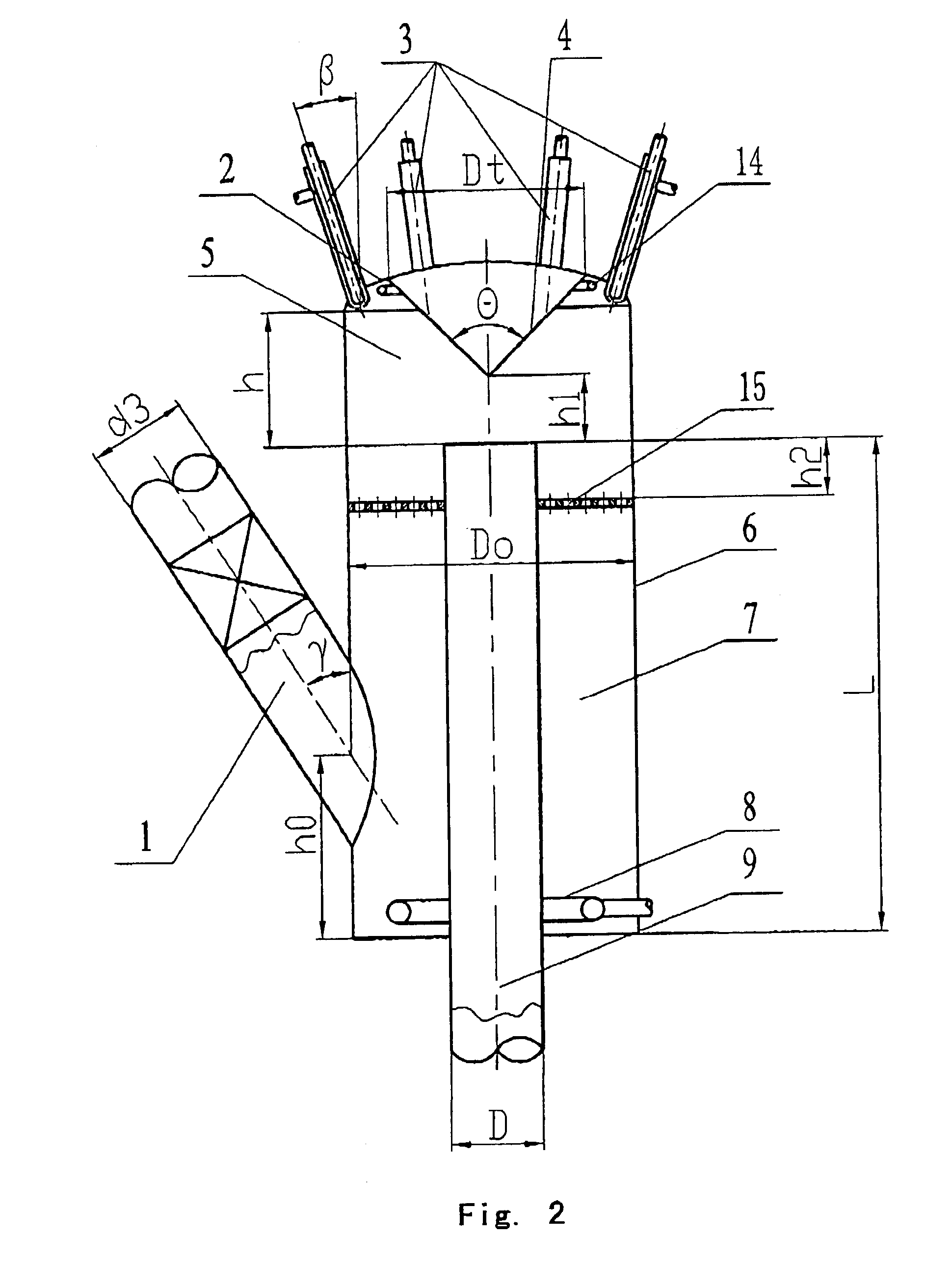 Downflow catalytic cracking reactor and its application