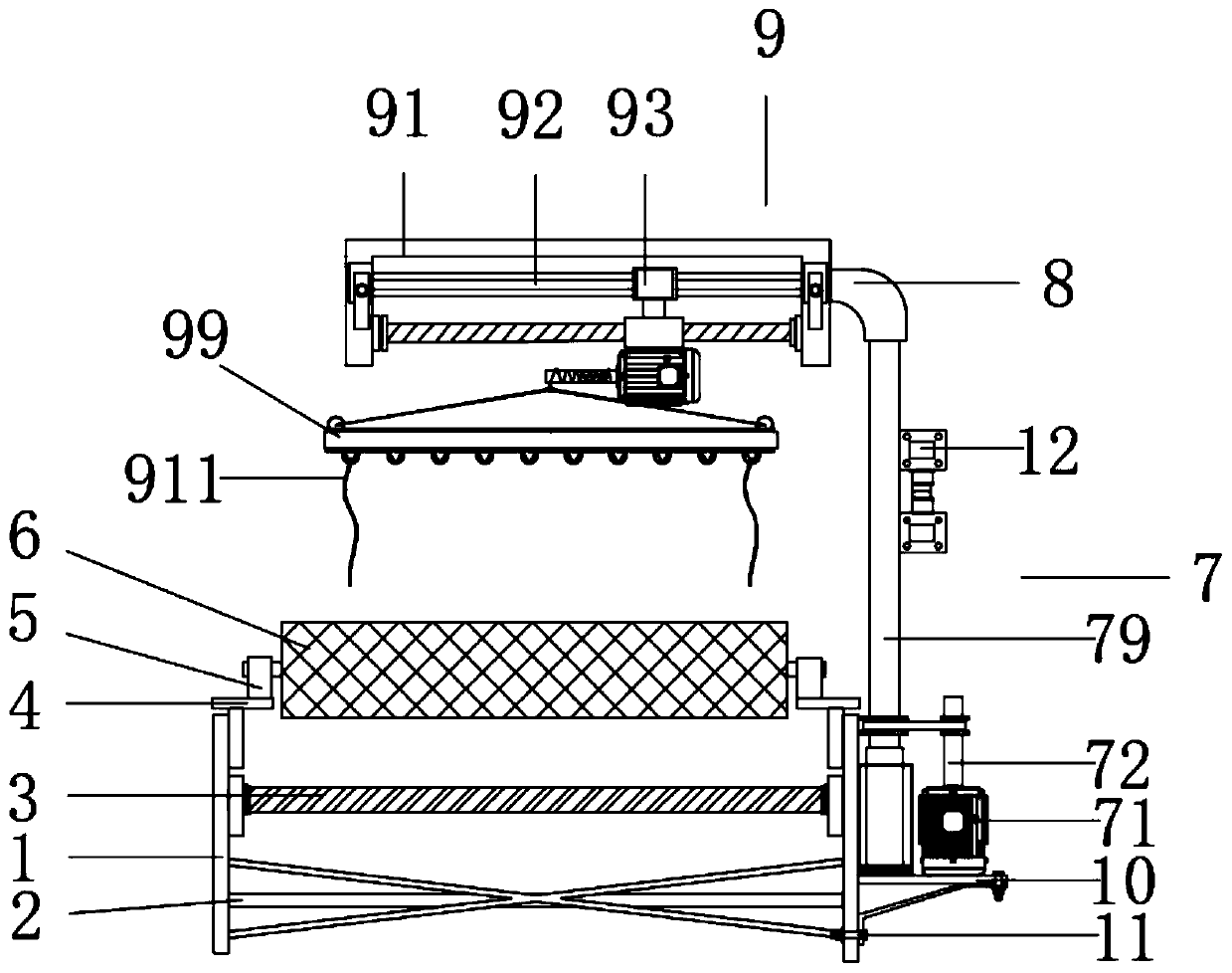 Film unloading device for polyvinyl chloride (PVC) decorative film production