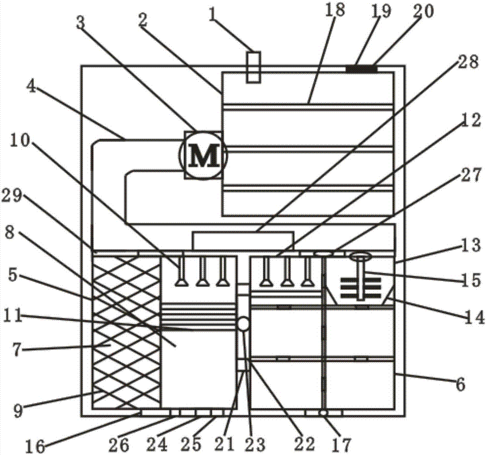 6-nitro-1, 2-diazooxy-4-naphthalene sulfonate acidification material washing kettle tail gas purification device