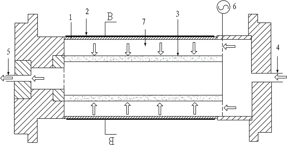 Reactor for filtering PAHs (polycyclic aromatic hydrocarbons) in composite electrocatalytic oxidation treatment