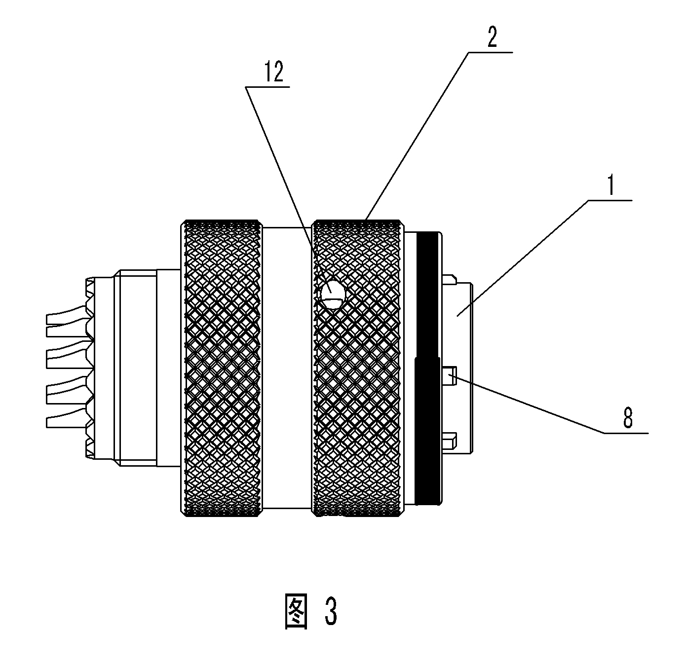 Lock type sealing electrical connector for curved groove