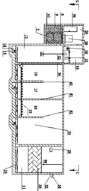 Buried efficient treater of initial rainwater