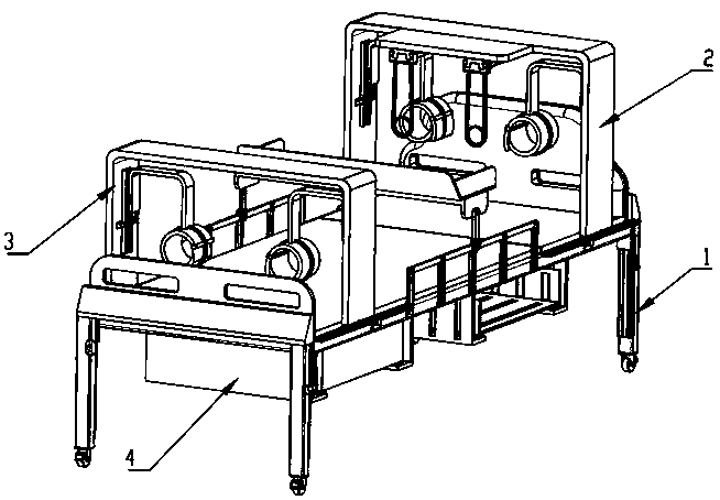 Postoperative rehabilitation bed for orthopedics