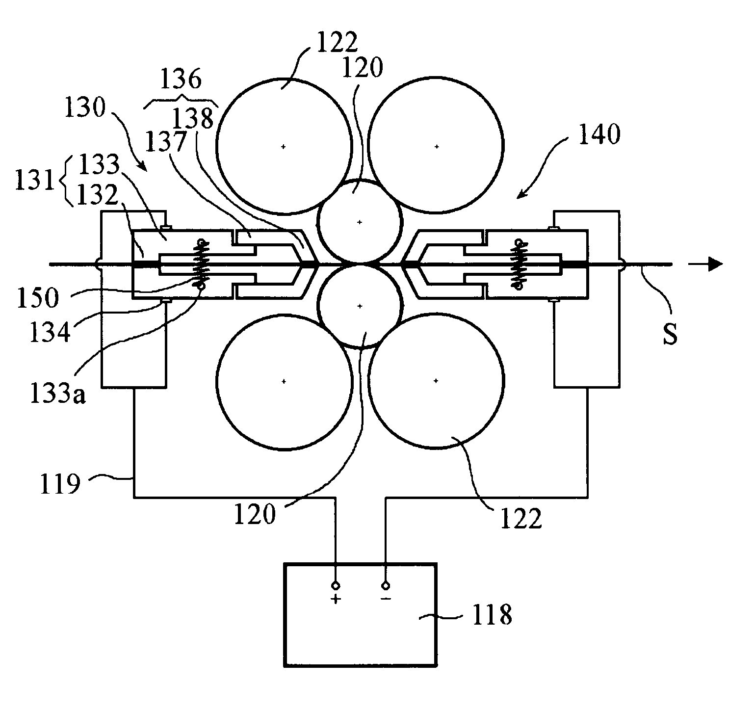 Electric heating type rolling device