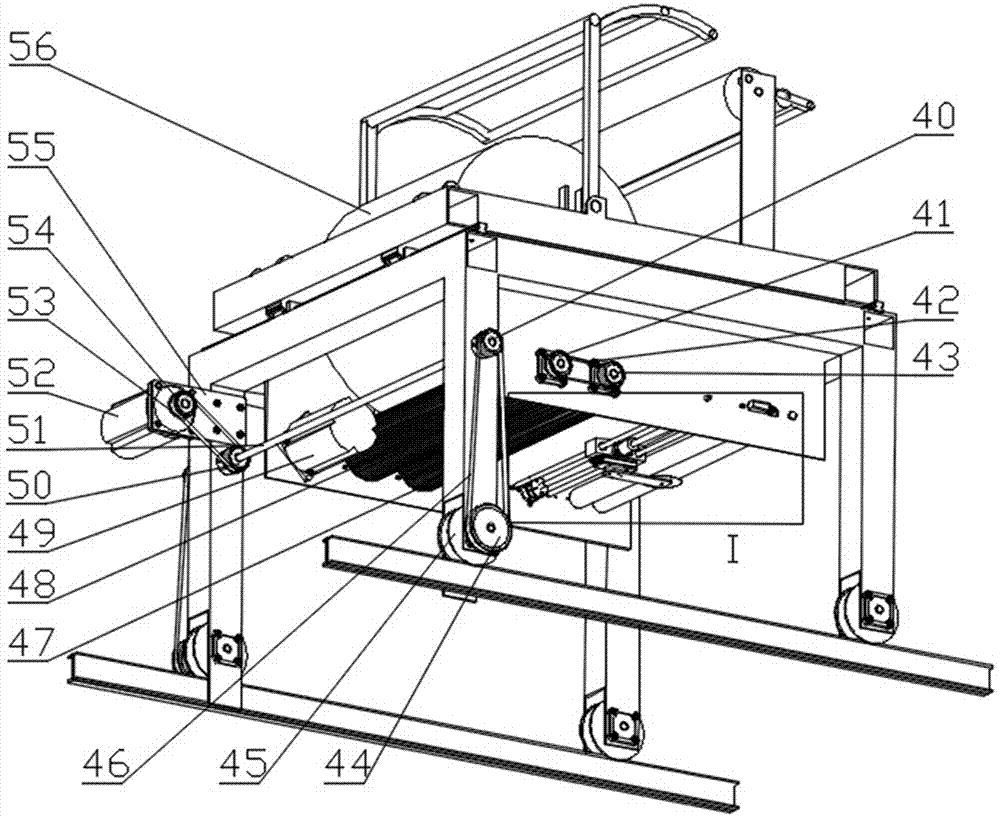 Automatic paving method and device of fiber cloth for wind power blade main beam molding