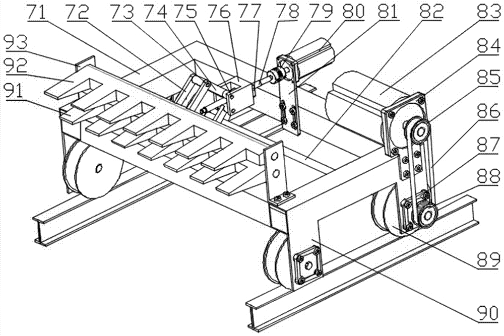 Automatic paving method and device of fiber cloth for wind power blade main beam molding