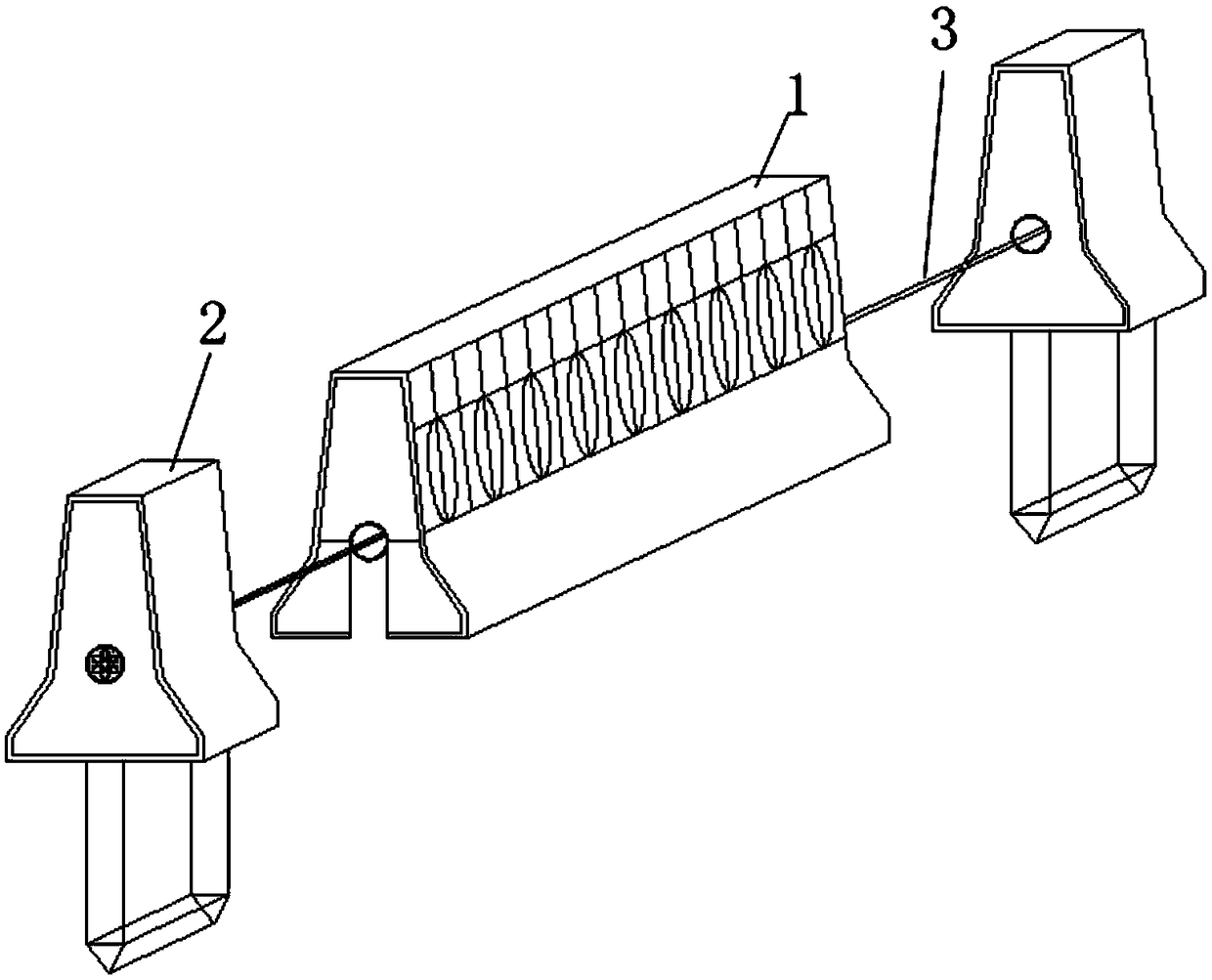 Novel assembling-greening wind-power-generating expressway central isolation belt