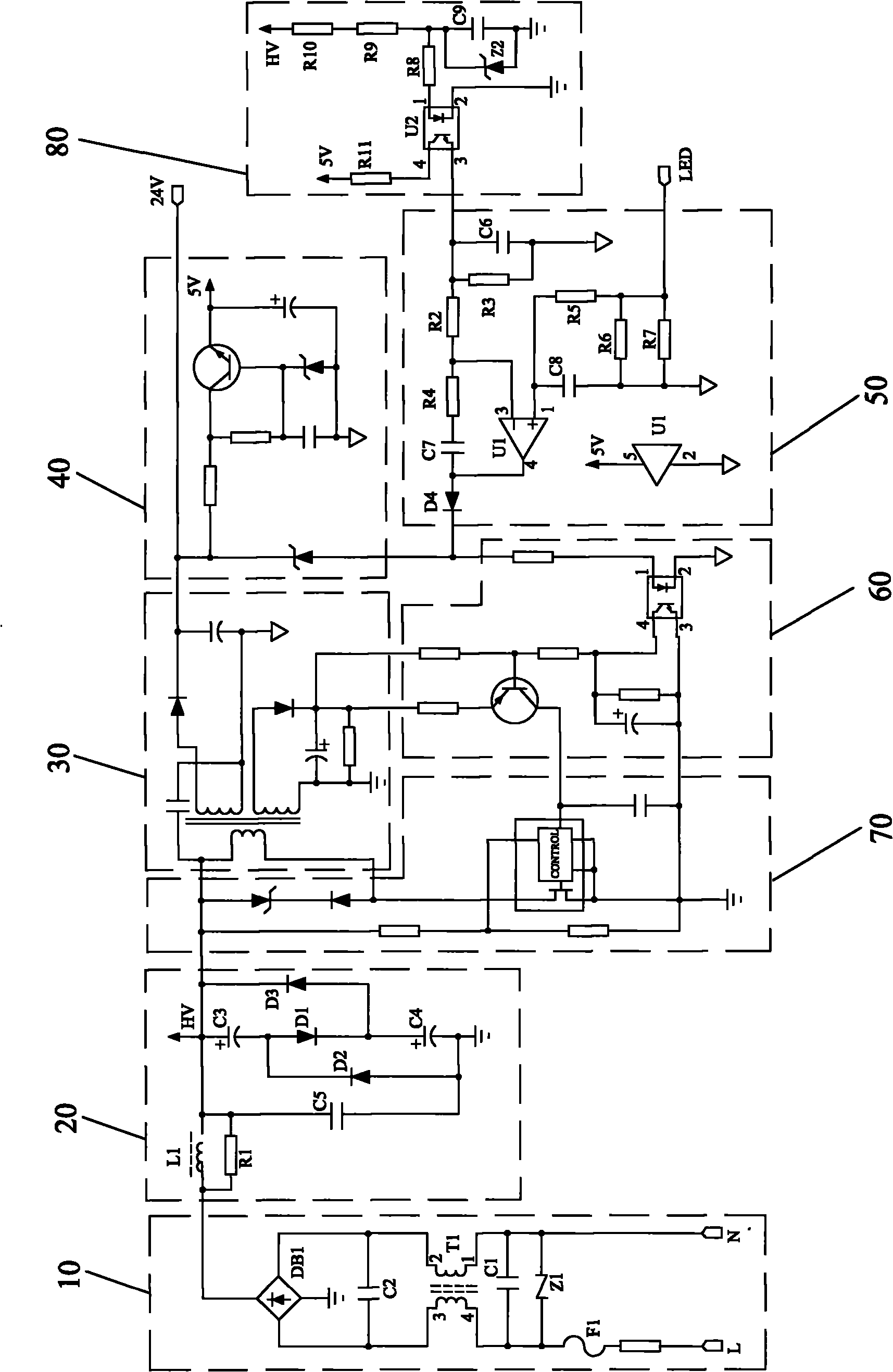 LED switch power supply capable of dimming