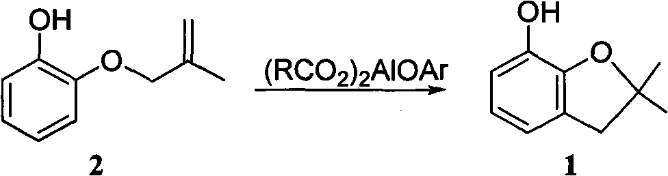 Method for synthesizing furan phenol by using aluminum dicarboxylate phenol as catalyst