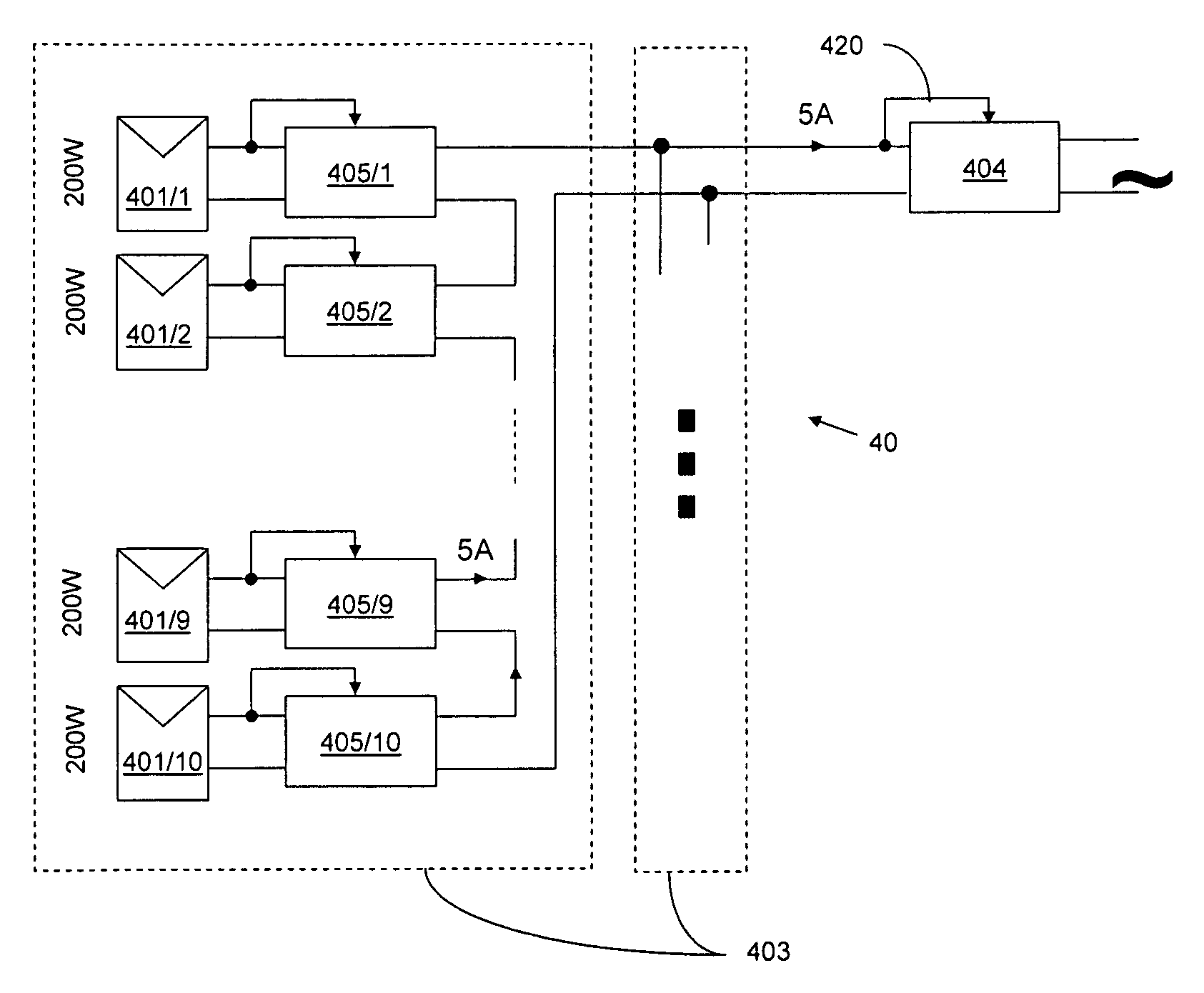 Method for distributed power harvesting using DC power sources