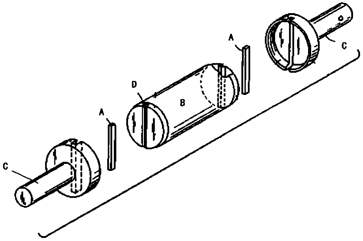 High-speed motor rotor based on segmented magnets and variable-section shaft