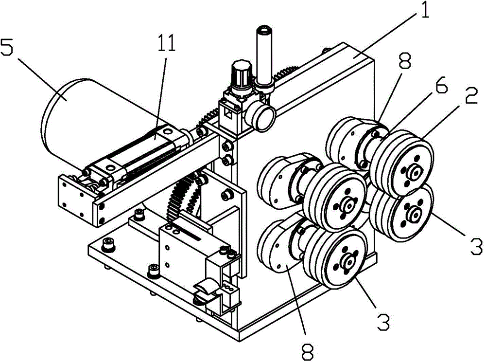 Double sausage casing dial wheels for casing shrinking machine