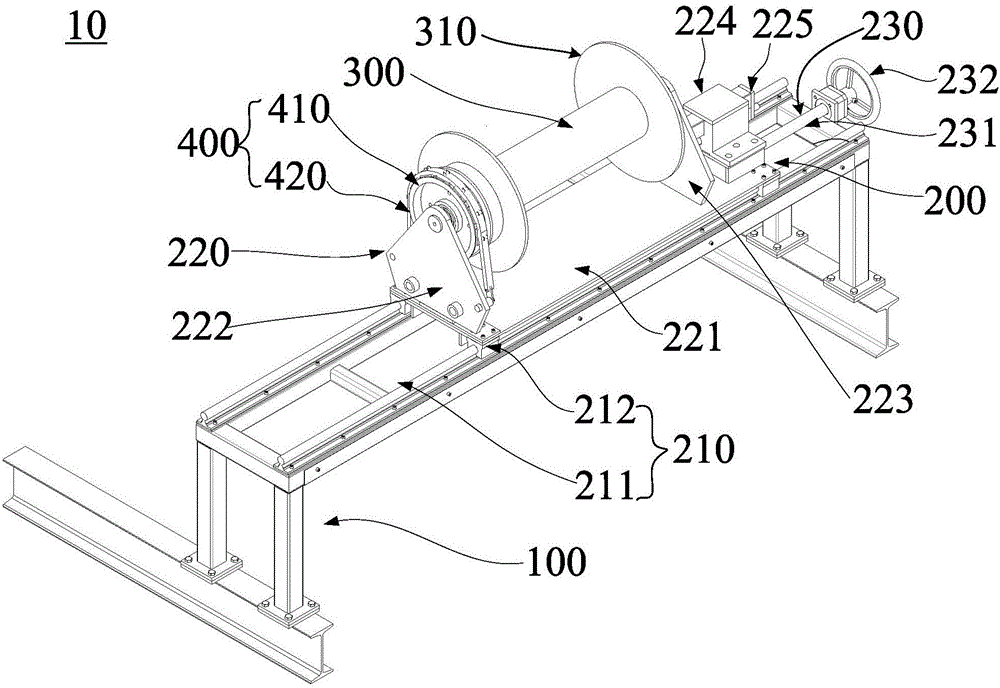 Parallel-beam device used in dry area of sizing machine, sizing machine and sizing method