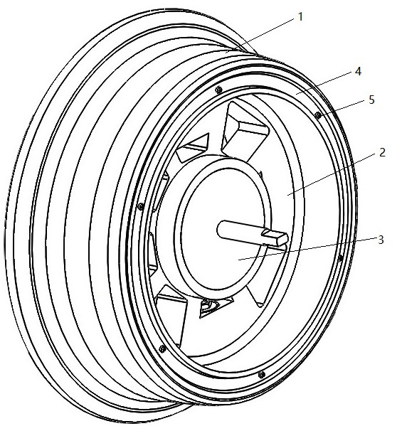 Track power wheel with detachable and replaceable tread