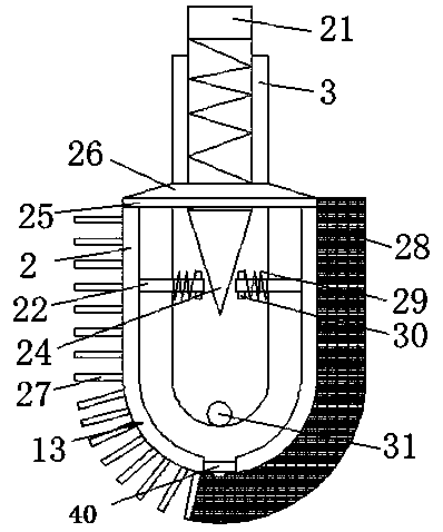 Test tube washing device adjustable in washing diameter and for middle school chemistry experiment teaching