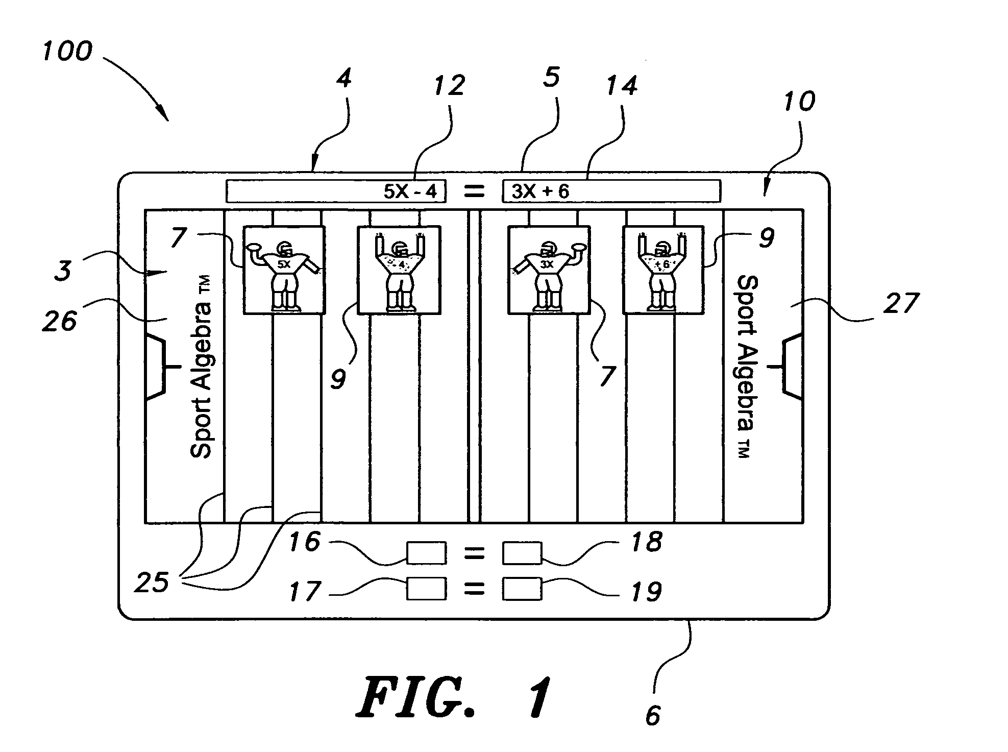 Visual and kinesthetic method and educational kit for solving algebraic linear equations involving an unknown variable