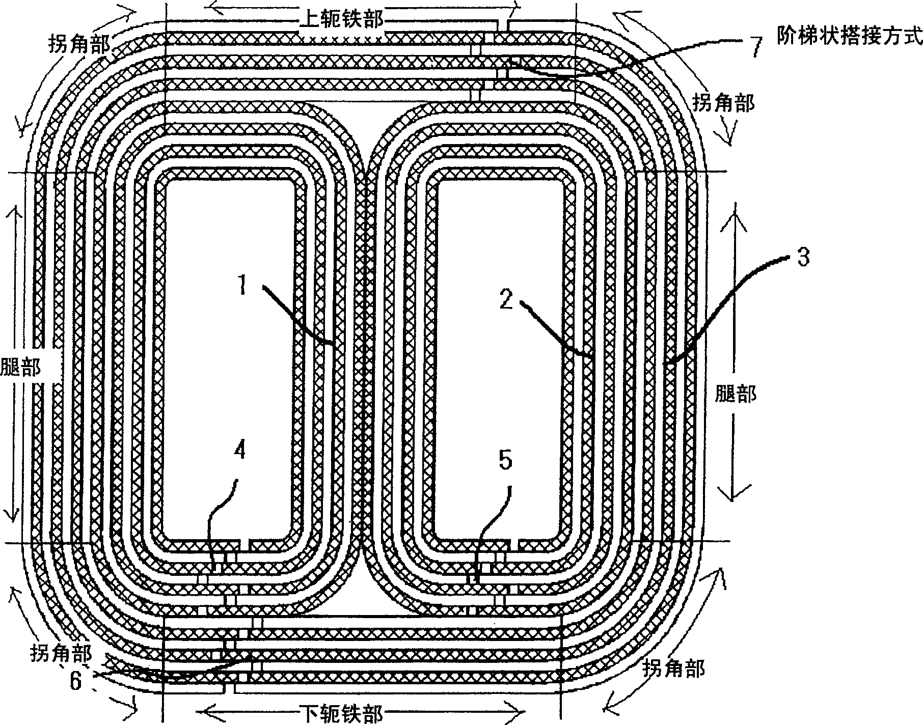 Three-phase wound core and three phase transformer