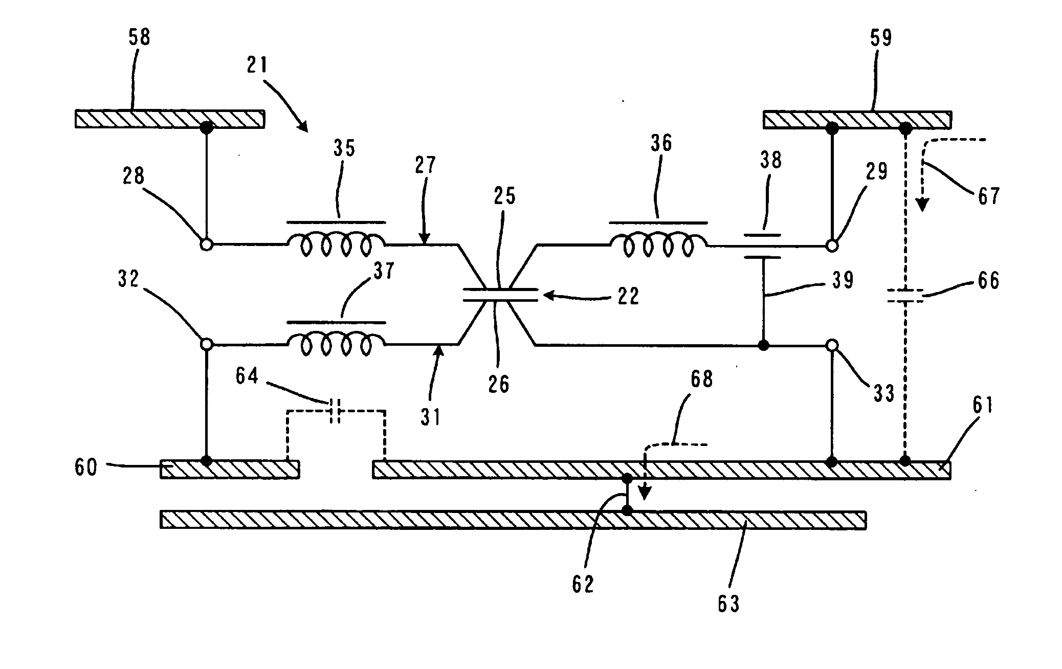 Noise filter mounting structure