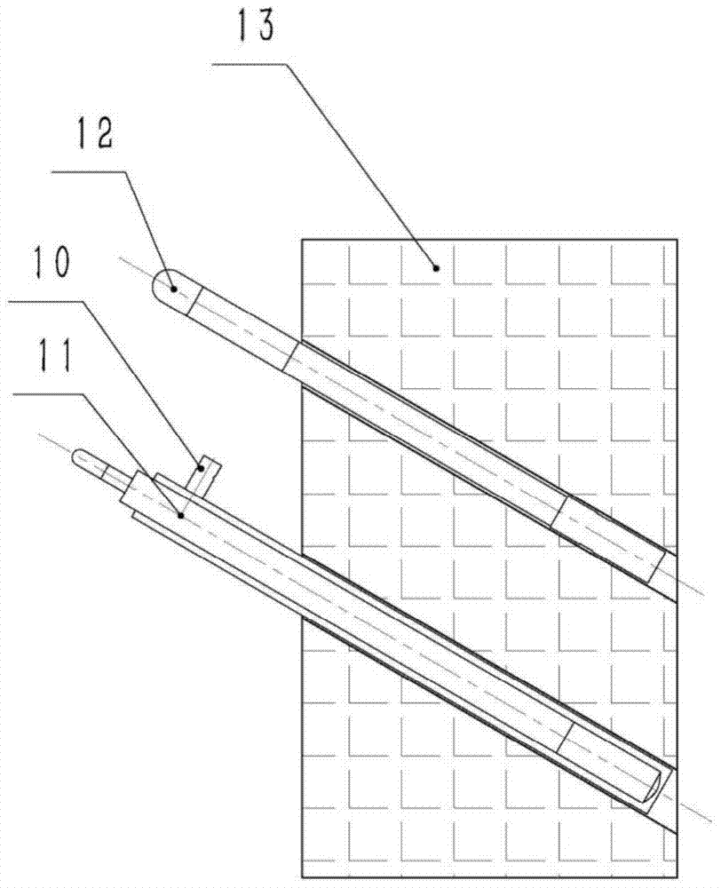 A kind of multi-oxygen oblique flame burning method and burning device of flat glass melting furnace