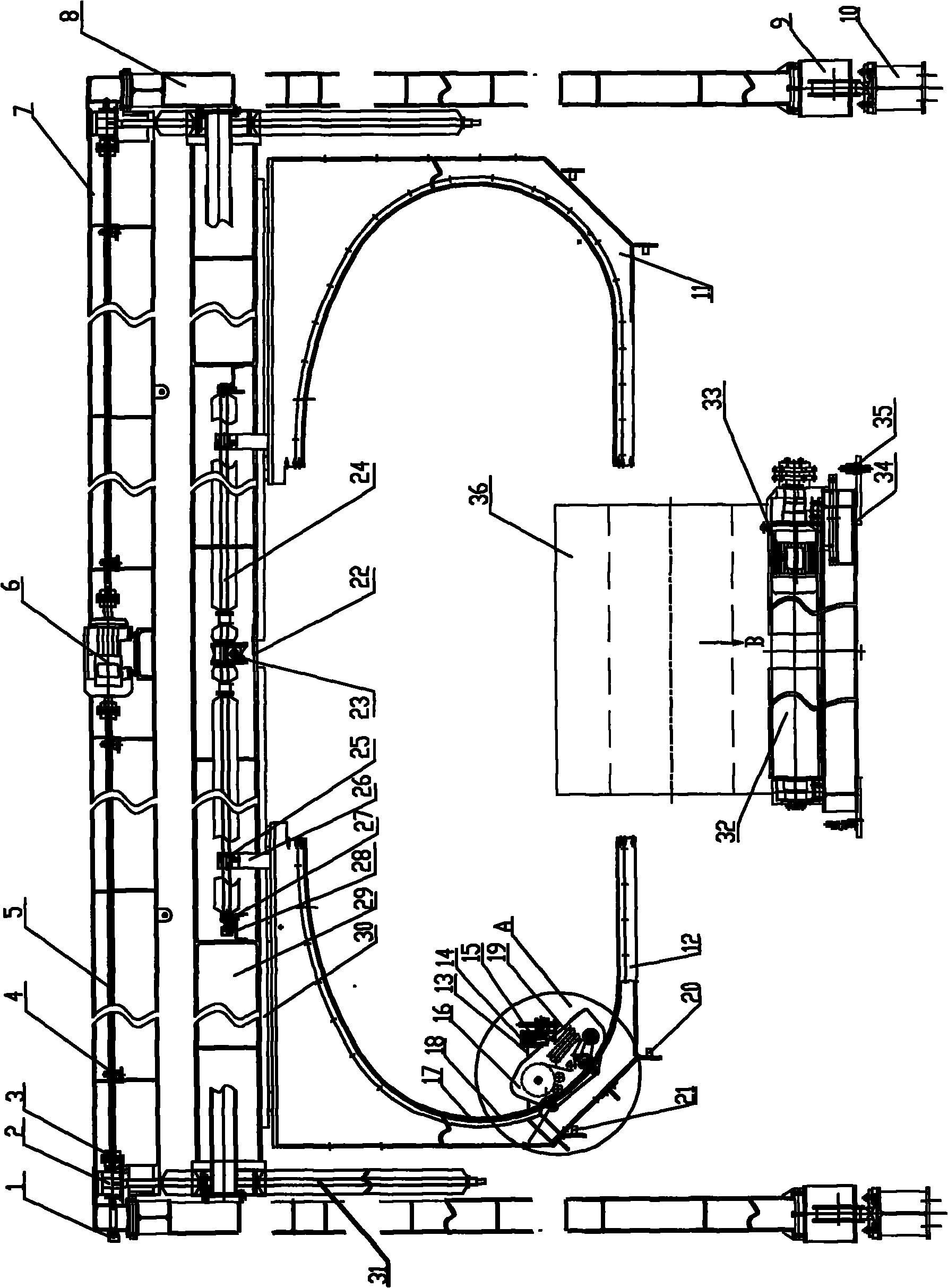 Automatic packaging process for winding thin film on steel coil