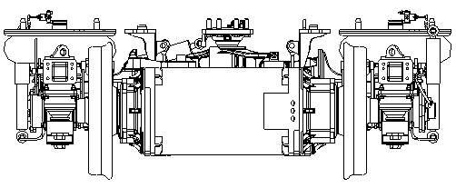 Small-wheelbase compact permanent magnet motor axle-hugging mounting type direct-drive bogie