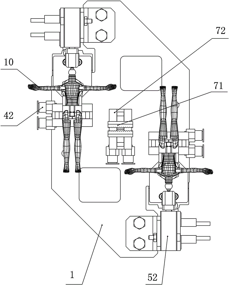 Frock clamp for removal of waste of doll toy injection molding parts and use method